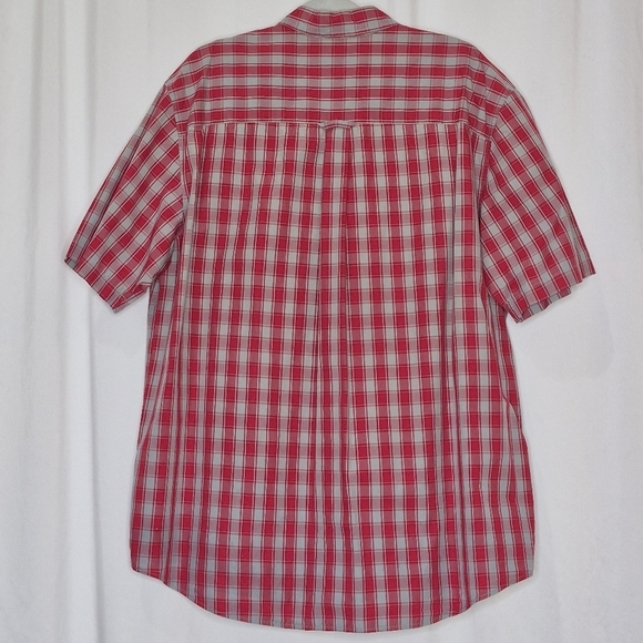 Pendleton Men's Short Sleeve 100% Cotton Red/Gray Button Down Shirt - Size XXL - Picture 2 of 6